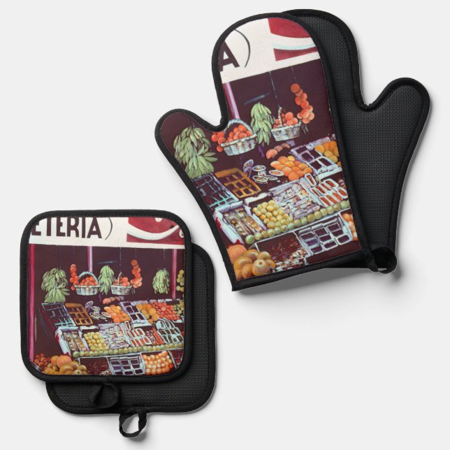 Modern Face on a Timeless Commerce, Jericho, Israe Oven Mitt & Pot Holder Set (Front/Back)