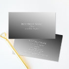 Modern Fade Ombre Black Embossed Business Card