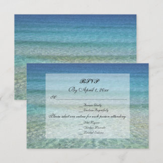 Modern Fade Tropical Beach Sea Wedding RSVP Invitation