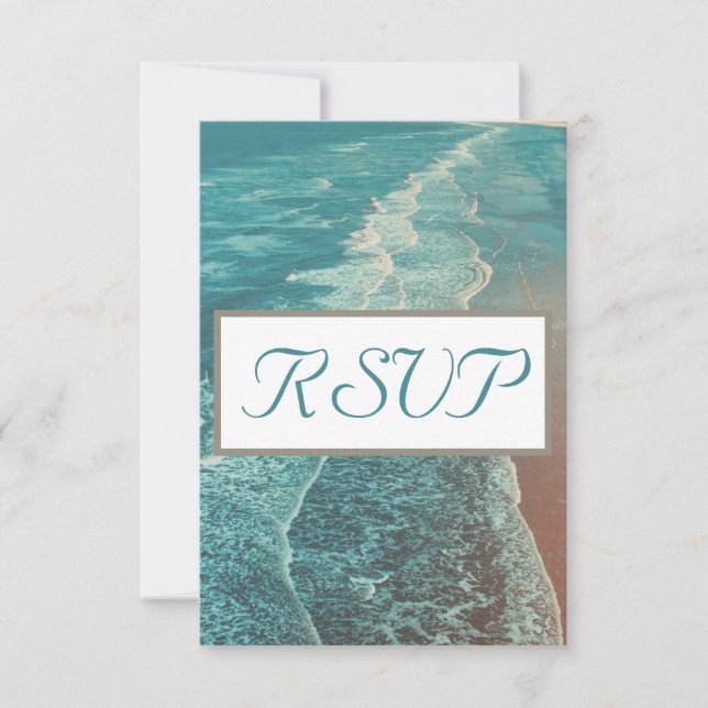 Modern Fade Tropical Sunset Wedding RSVP Card (Front)