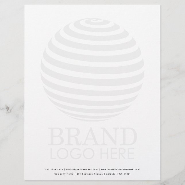 Modern Faded Business Logo Professional Letterhead (Front)