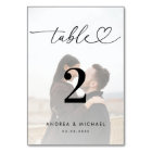 Modern Faded Photo Elegant Heart Script Wedding   