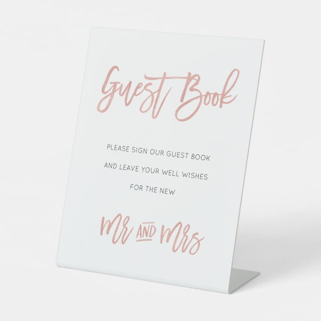 Modern Fairytale Rose Gold Wedding Guestbook Sign (Front)