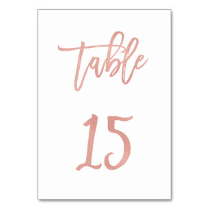 Modern Fairytale Rose Gold Wedding Table Number 15