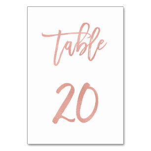 Modern Fairytale Rose Gold Wedding Table Number 20