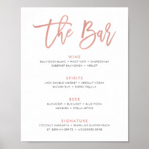 Modern Fairytale Wedding The Bar Menu Sign Drinks
