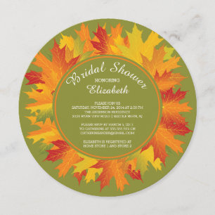 Modern Fall Autumn Bridal Shower Invitation