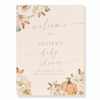 Modern Fall Baby Shower Welcome Sign, Pumpkin Fall