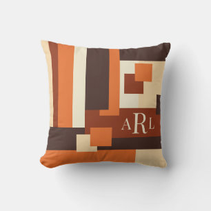 Modern Fall Colour Block Personalised Cushion