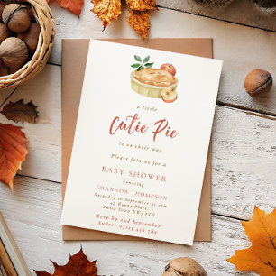 Modern Fall Cutie Pie Baby Shower Invitation
