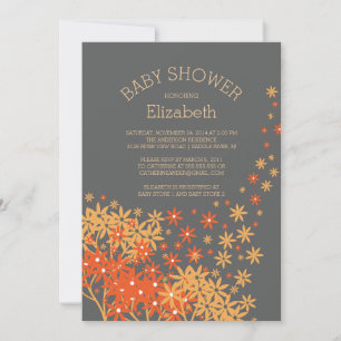 Modern Fall Floral Baby Shower Invitation