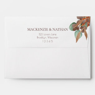 Modern Fall Foliage Autumn Wedding Envelope