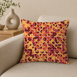 Modern Fall Geometric Triangle Pattern Cushion