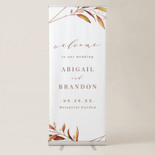 Modern Fall Greenery Geometric Rustic Wedding Sign