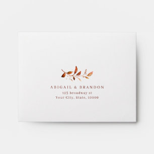 Modern Fall Greenery Rustic Wedding RSVP Envelope