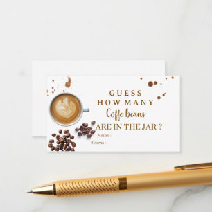 Modern Fall “How Many Coffee Beans” Baby Shower Enclosure Card