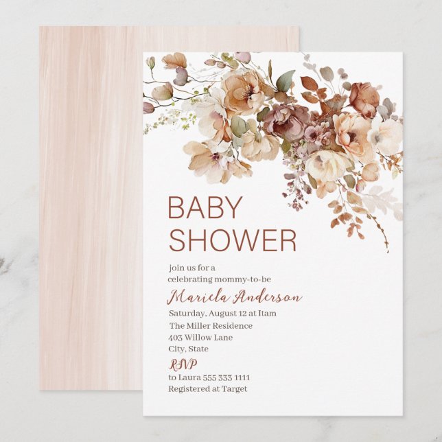 Modern Fall in love Baby shower Invitation (Front/Back)