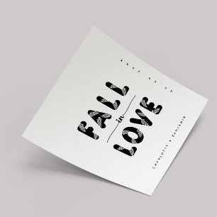 Modern Fall in Love   Black & White Wedding Napkin