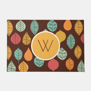 Modern Fall Leaf Pattern Doormat
