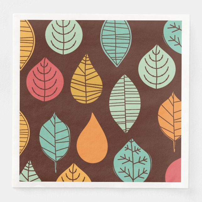 Modern Fall Leaf Pattern Napkin (Front)