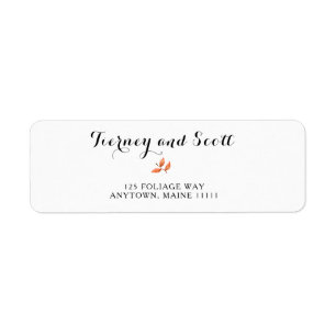 Modern Fall Leaf Watercolor Return Address Labels