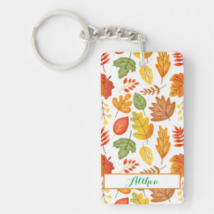 Modern Fall Leaves Keychain