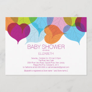 Modern Fall Leaves Neutral Baby Shower Invitation