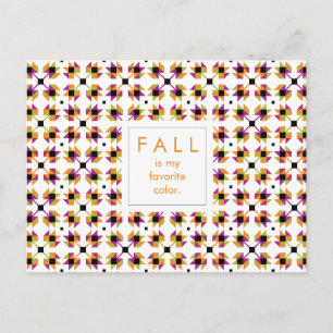 Modern Fall Leaves Quilt Pattern Postcard