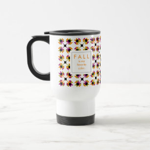Modern Fall Leaves Quilt Pattern Travel Mug