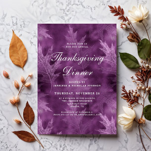 Modern Fall Leaves Thanksgiving Dinner Invitation