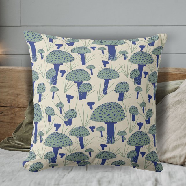 Modern Fall Mushroom Fly Agaric Pattern Drawing Cushion (Creator Uploaded)