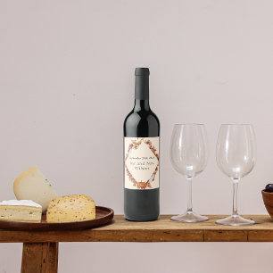 Modern Fall Orange BOHO Wedding Wine Labels