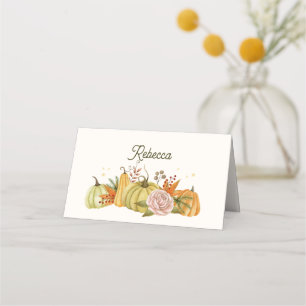 Modern Fall Pumpkins Thanksgiving Place Card