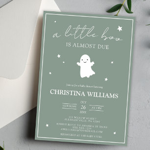 Modern Fall Sage Green Gender Neutral Baby Shower Invitation