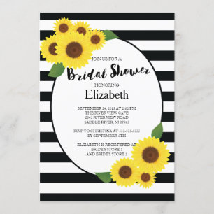 Modern Fall Sunflower Bridal Shower Invitations