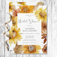 Modern Fall Sunflower Floral Frame Bridal Shower