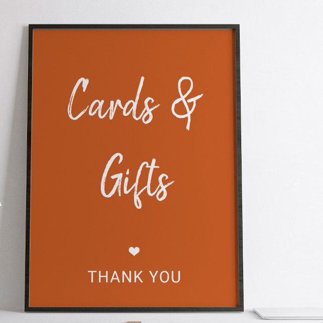 Modern fall terracotta wedding cards gifts sign (Creator Uploaded)