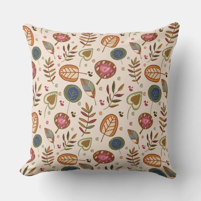 Modern Fall Throw Pillow (Front)