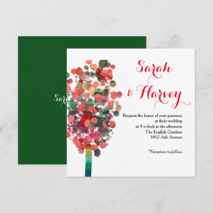 Modern Fall Tree Custom Wedding Invitation