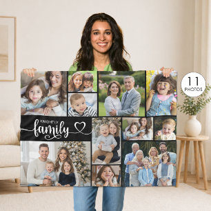 Modern Family 11 Photos Script Heart Name Custom Fleece Blanket