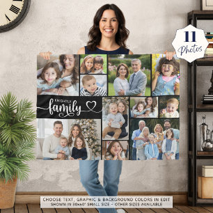 Modern Family 11 Photos Script Heart Name Custom Fleece Blanket