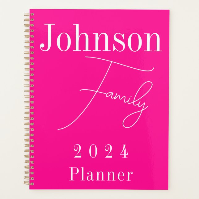 Modern Family 2024 Hot Pink Planner (Front)