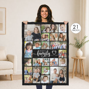 Modern Family 21 Photos Script Heart Name Custom Fleece Blanket