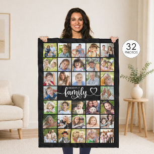 Modern Family 32 Photos Script Heart Name Custom Fleece Blanket