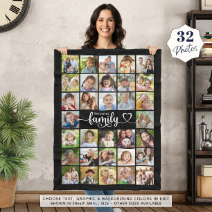 Modern Family 32 Photos Script Heart Name Custom Fleece Blanket