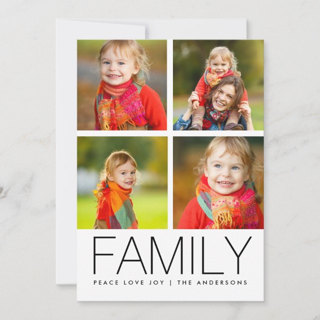 Modern Family 4 Photo Collage Holiday Photo (Front)