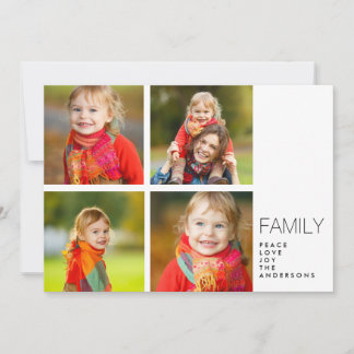 Modern Family 4 Photo Collage Holiday Photo Card