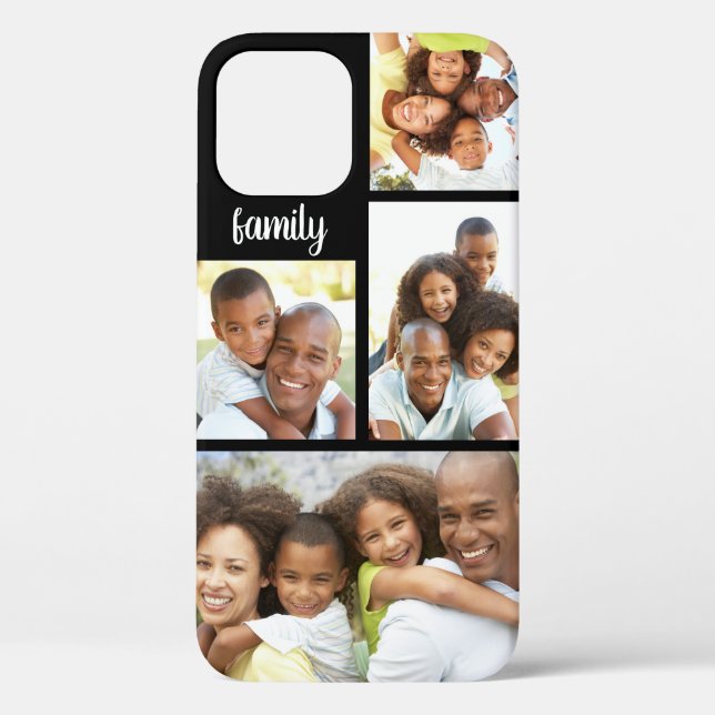 Modern Family 4 Photo Collage Trendy Black Case-Mate iPhone Case (Back)