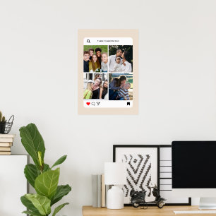 Modern family 4 photos simple instagram style poster