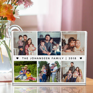 Modern Family 6 Pictures Collage Heart Typography Photo Block